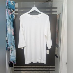 Free People Cream T Shirt Mini Dress